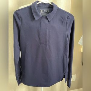 Figs Navy Long Sleeve Top